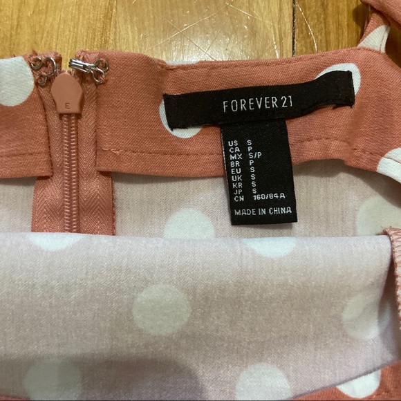 FOREVER 21 polka dot mini peach dress - Picture 3 of 7